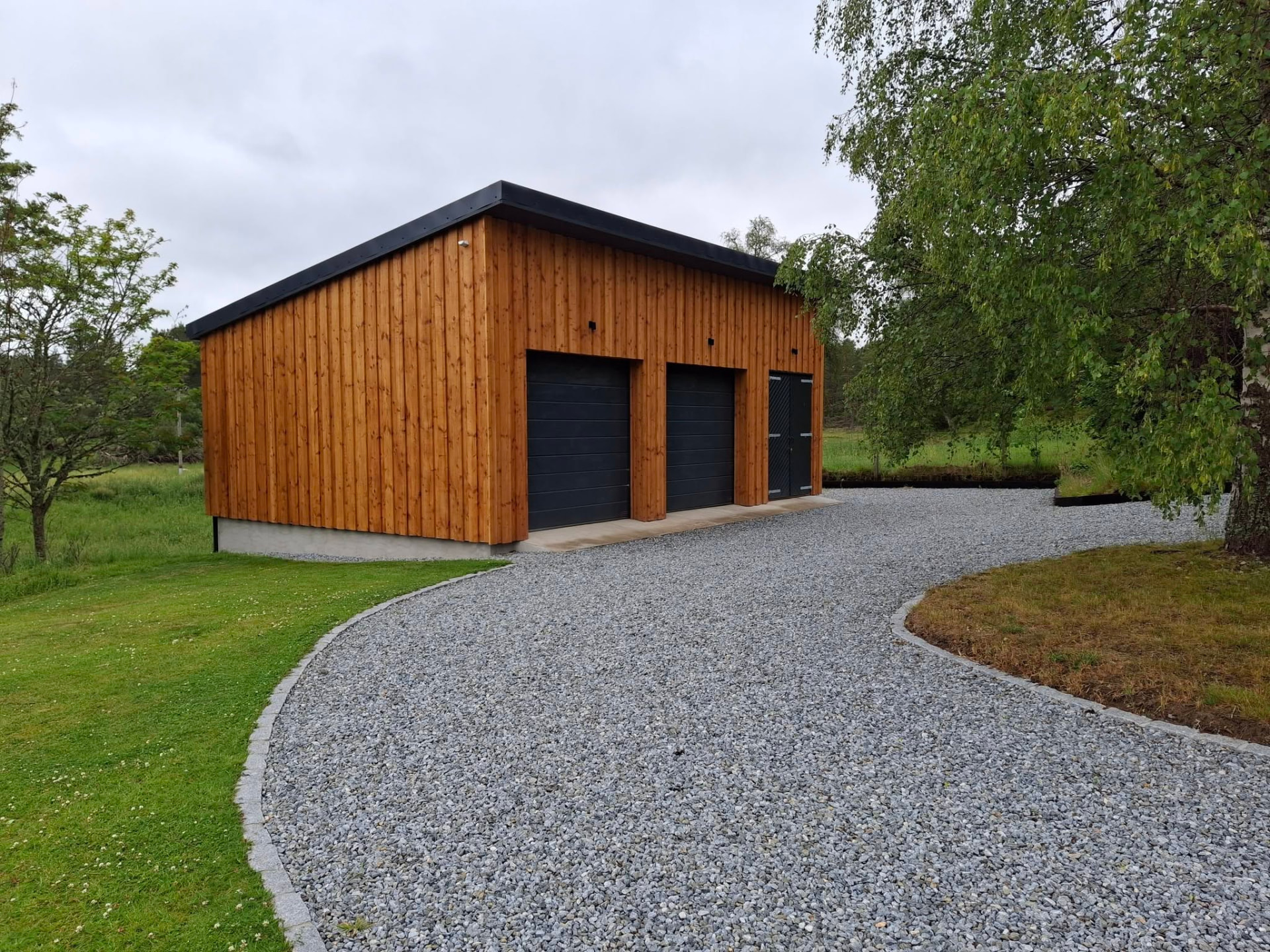 Double Garage & Solar Build — Extensions & New Builds project completed by Patrik Botos Building Contractors, Grantown-on-Spey